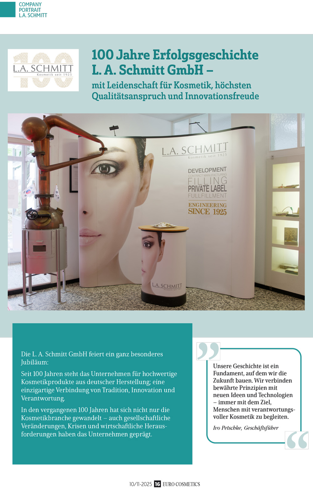 Firmenportait_100Jahre_LA_Schmitt_de_en Deckblatt Broschuere Firmenportait LA Schmitt